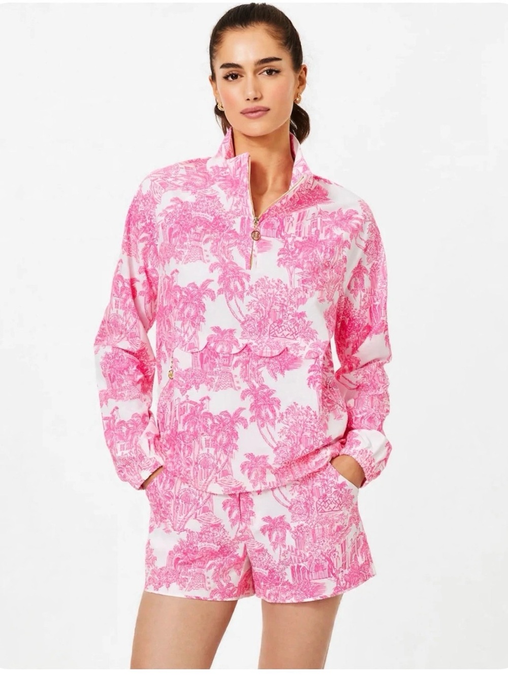 LILLY PULITZER Upf 50+ Luxletic Tulia Performance Jacket & Shorts SET. Size XXsm